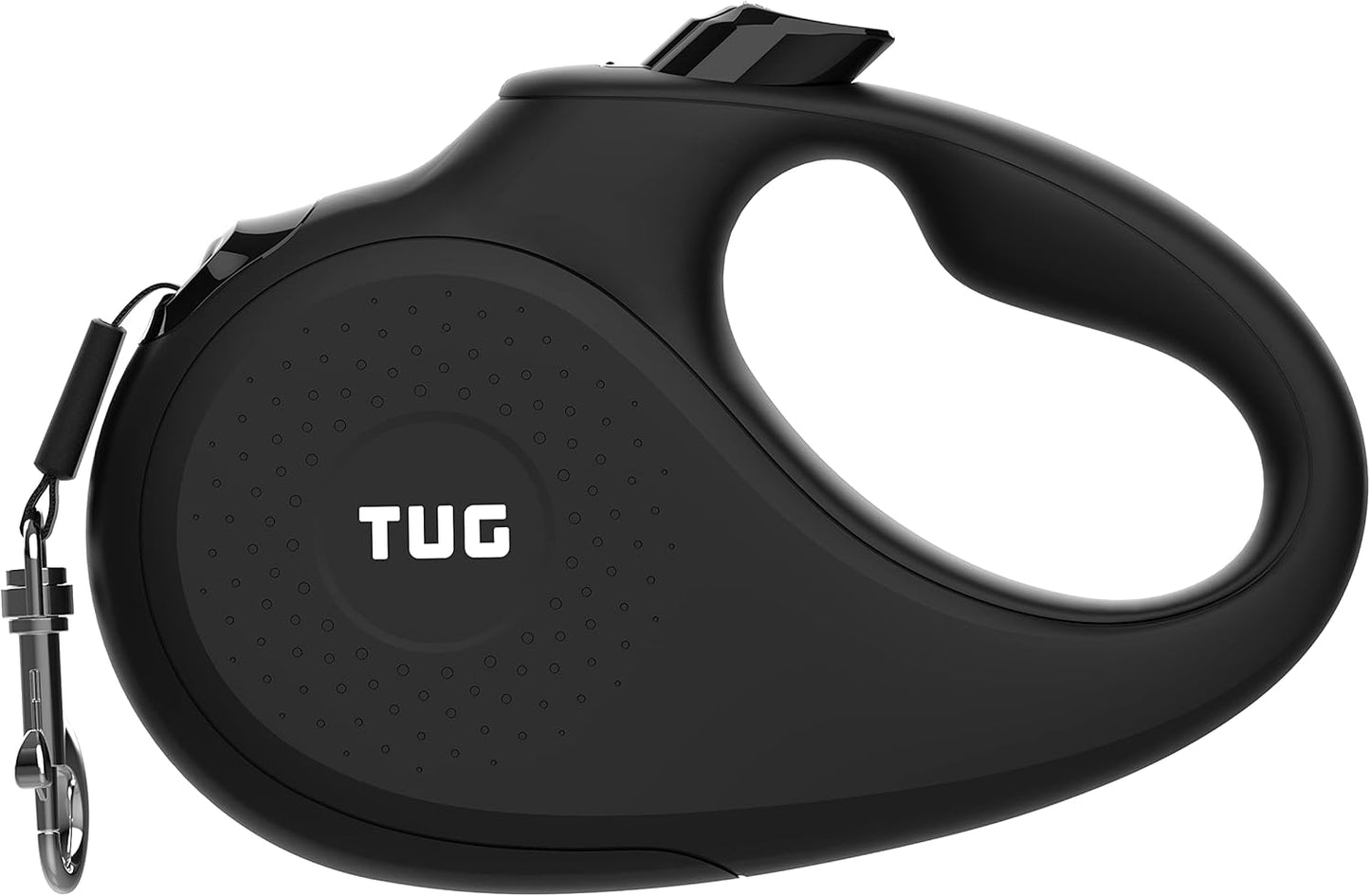 360° Tangle-Free Retractable Dog Leash | 16 Ft Strong Nylon Tape | One-Handed Brake, Pause, Lock (Large, White)