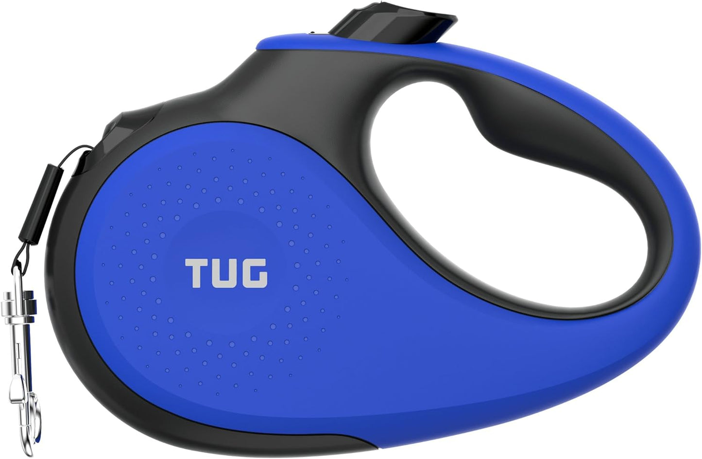 360° Tangle-Free Retractable Dog Leash | 16 Ft Strong Nylon Tape | One-Handed Brake, Pause, Lock (Large, White)