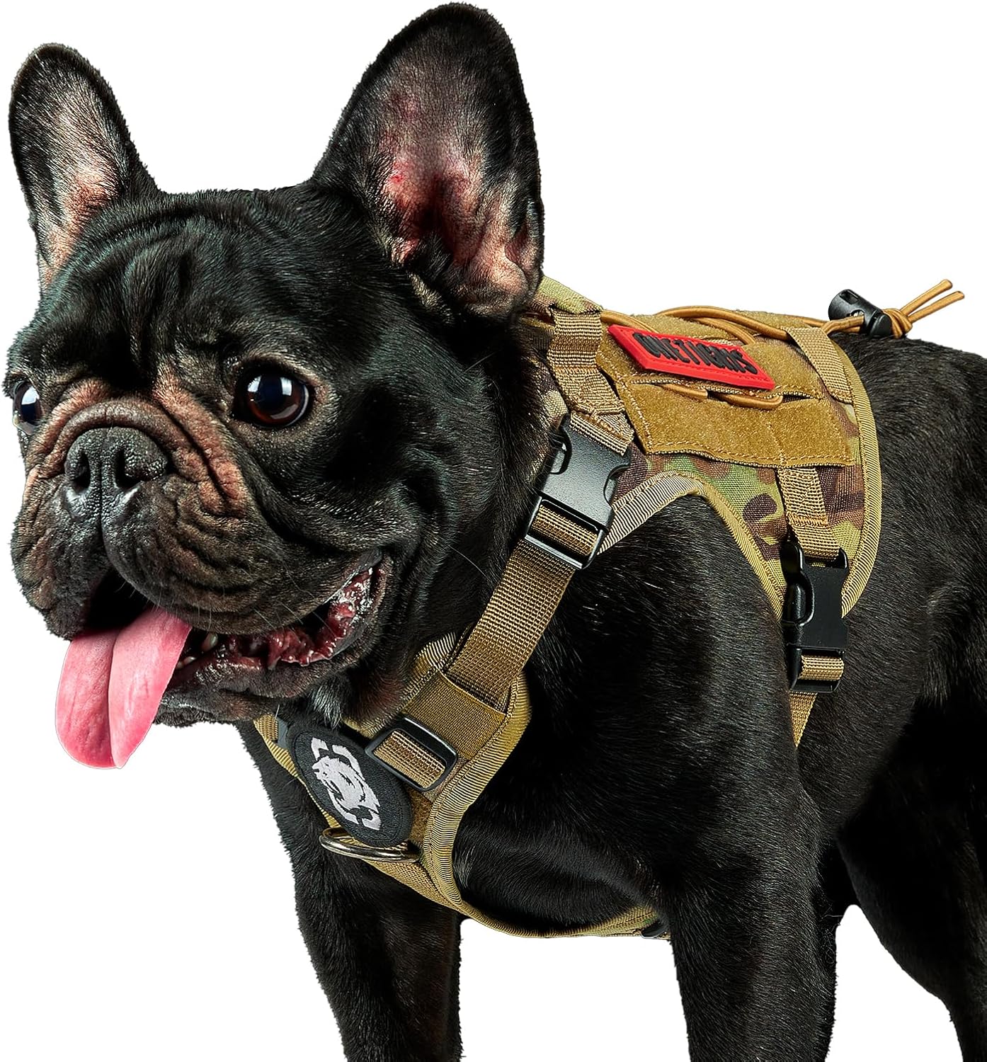 Tactical Dog Harness Vest - Adjustable No-Pull Service Dog Vest with Hook & Loop Panels for Walking, Hiking, and Training (Ranger Green, XS)