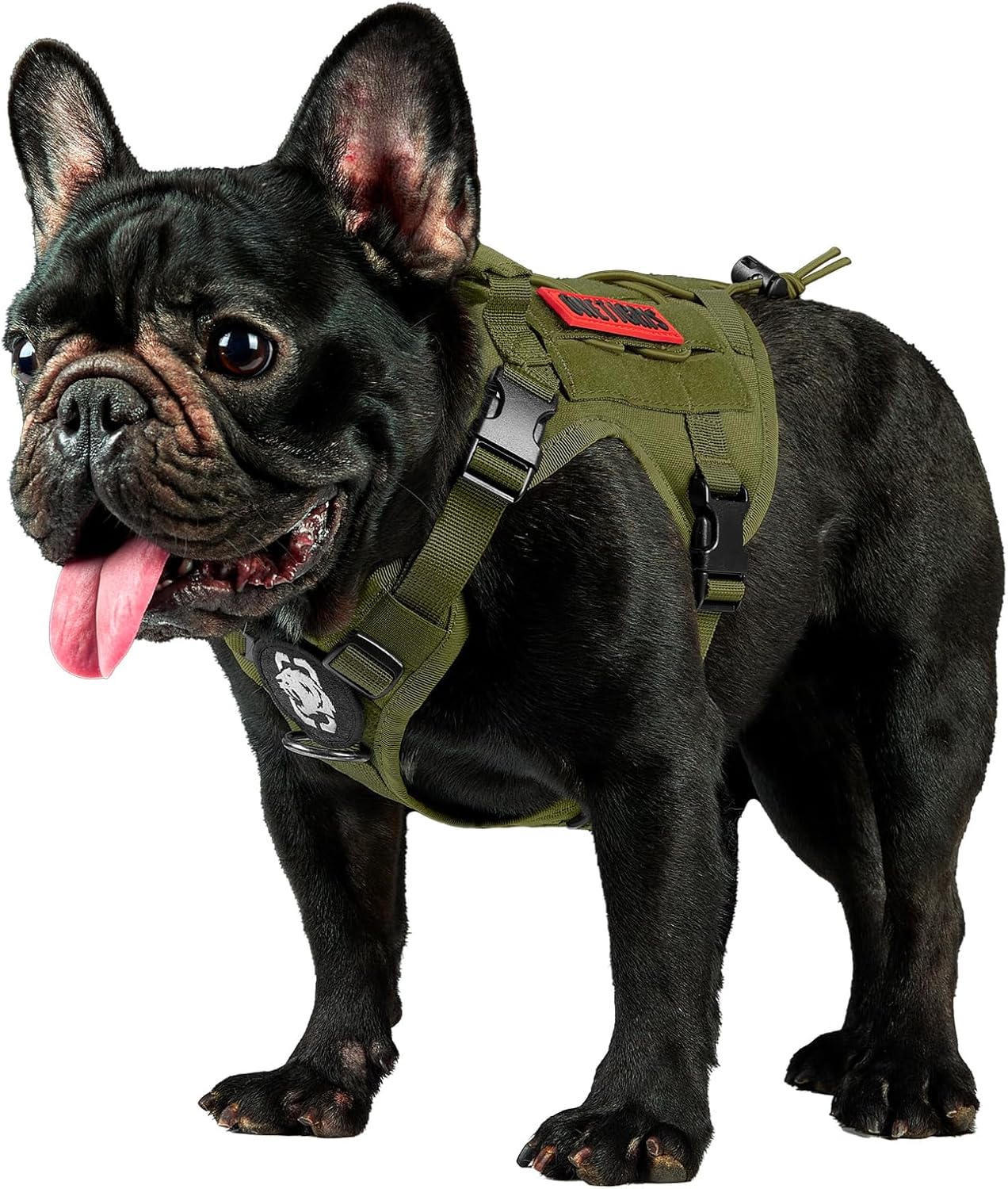 Tactical Dog Harness Vest - Adjustable No-Pull Service Dog Vest with Hook & Loop Panels for Walking, Hiking, and Training (Ranger Green, XS)