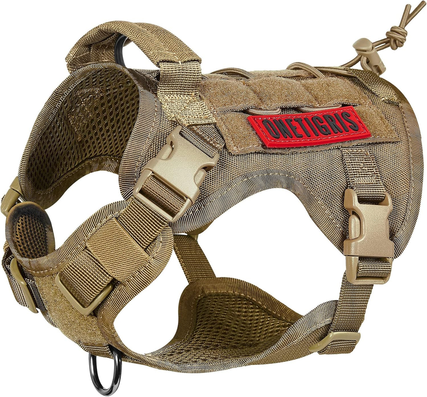 Tactical Dog Harness Vest - Adjustable No-Pull Service Dog Vest with Hook & Loop Panels for Walking, Hiking, and Training (Ranger Green, XS)