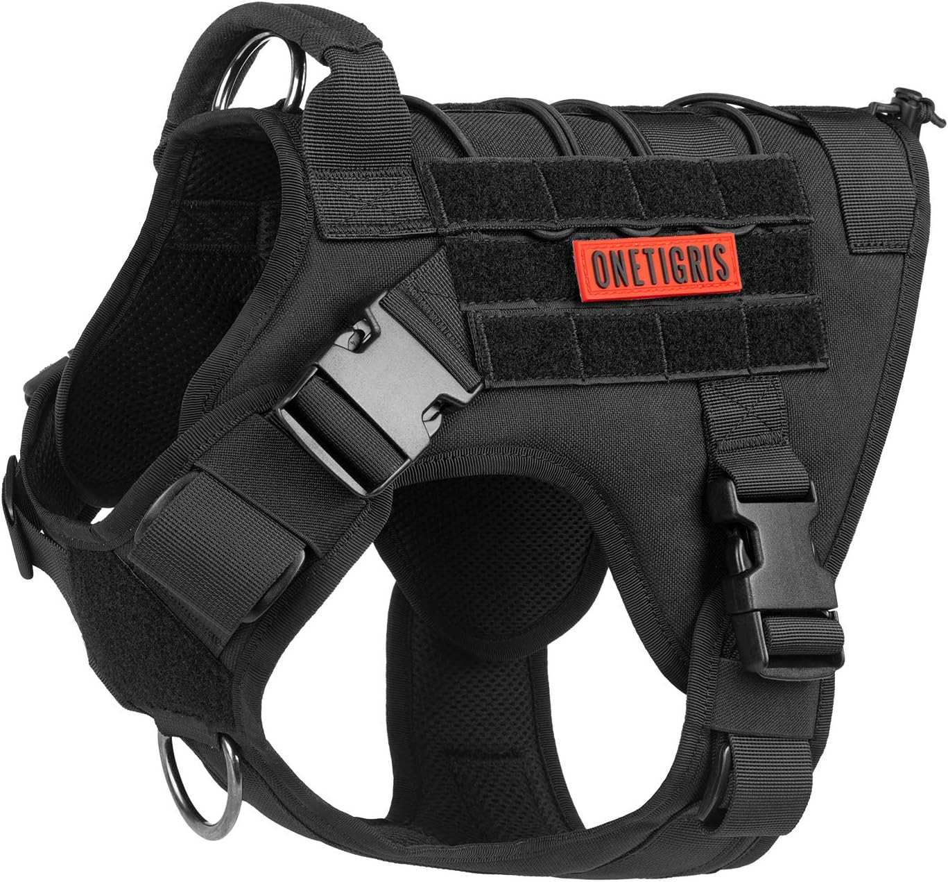 Tactical Dog Harness Vest - Adjustable No-Pull Service Dog Vest with Hook & Loop Panels for Walking, Hiking, and Training (Ranger Green, XS)