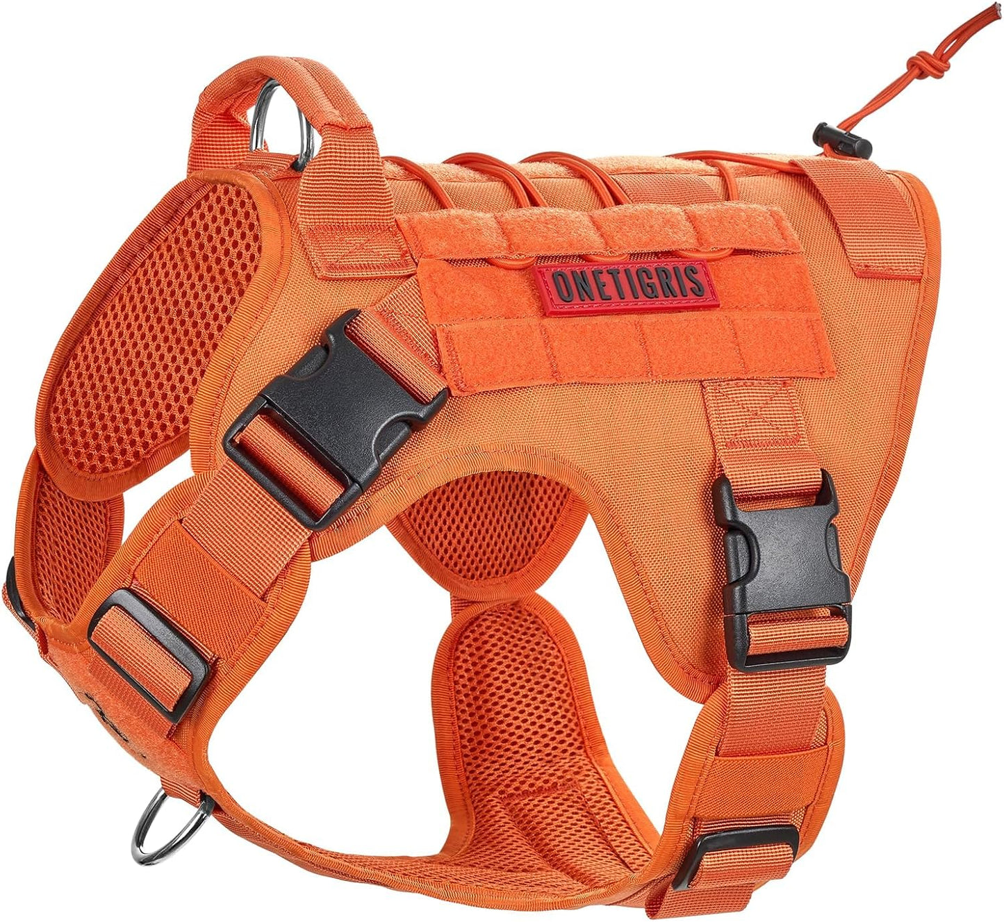 Tactical Dog Harness Vest - Adjustable No-Pull Service Dog Vest with Hook & Loop Panels for Walking, Hiking, and Training (Ranger Green, XS)