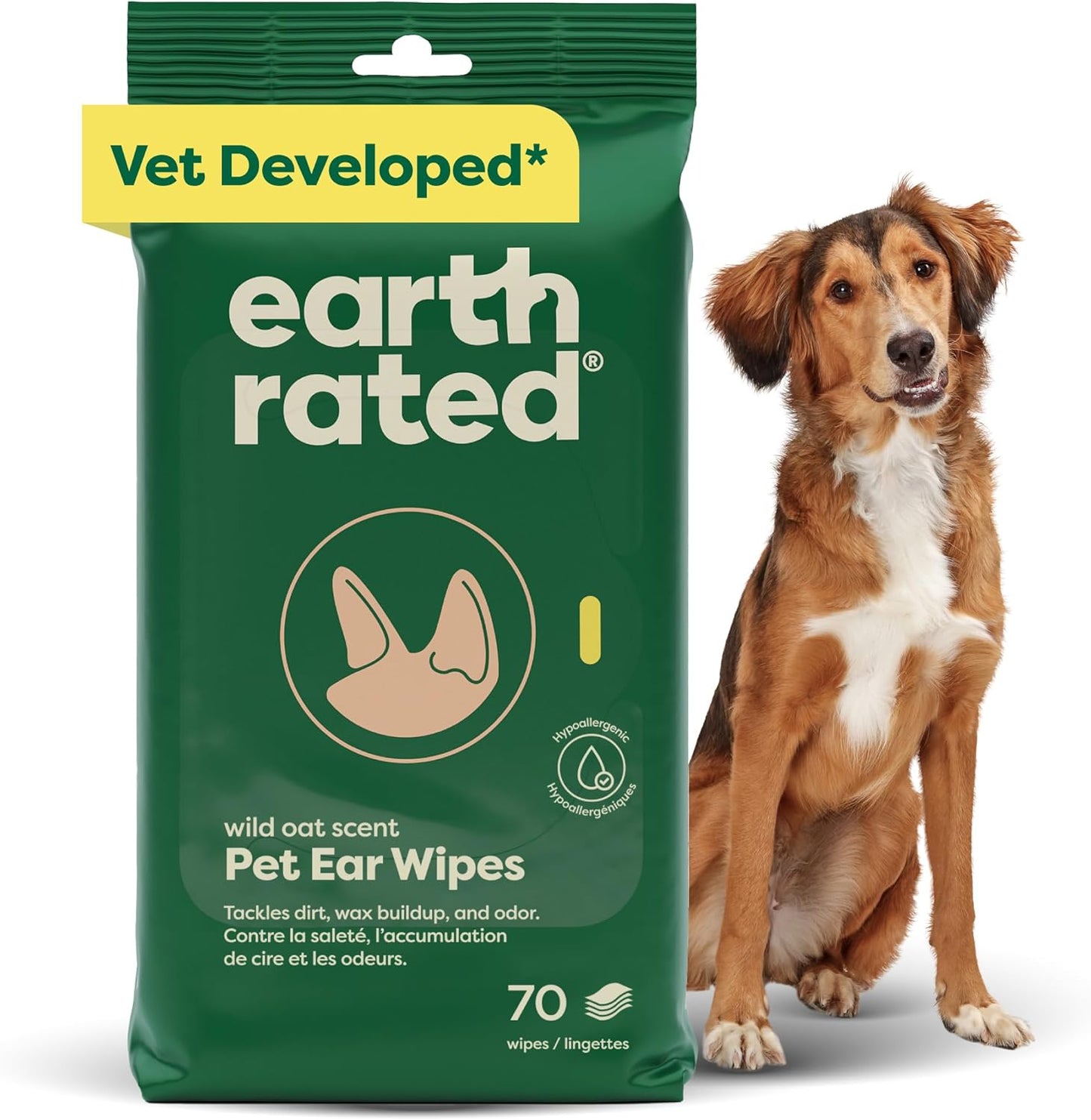 Dog Grooming Wipes, Hypoallergenic, Cleaning and Hydrating, for Paws, Body and Butt, Lavender Scented, 100 Count