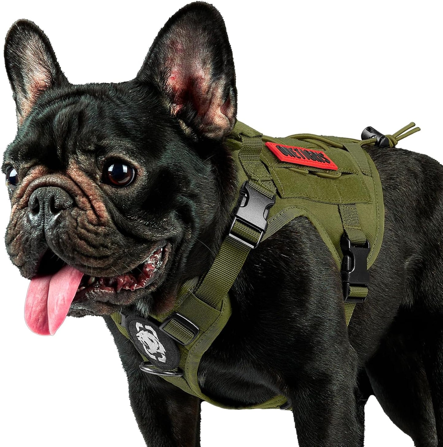 Tactical Dog Harness Vest - Adjustable No-Pull Service Dog Vest with Hook & Loop Panels for Walking, Hiking, and Training (Ranger Green, XS)
