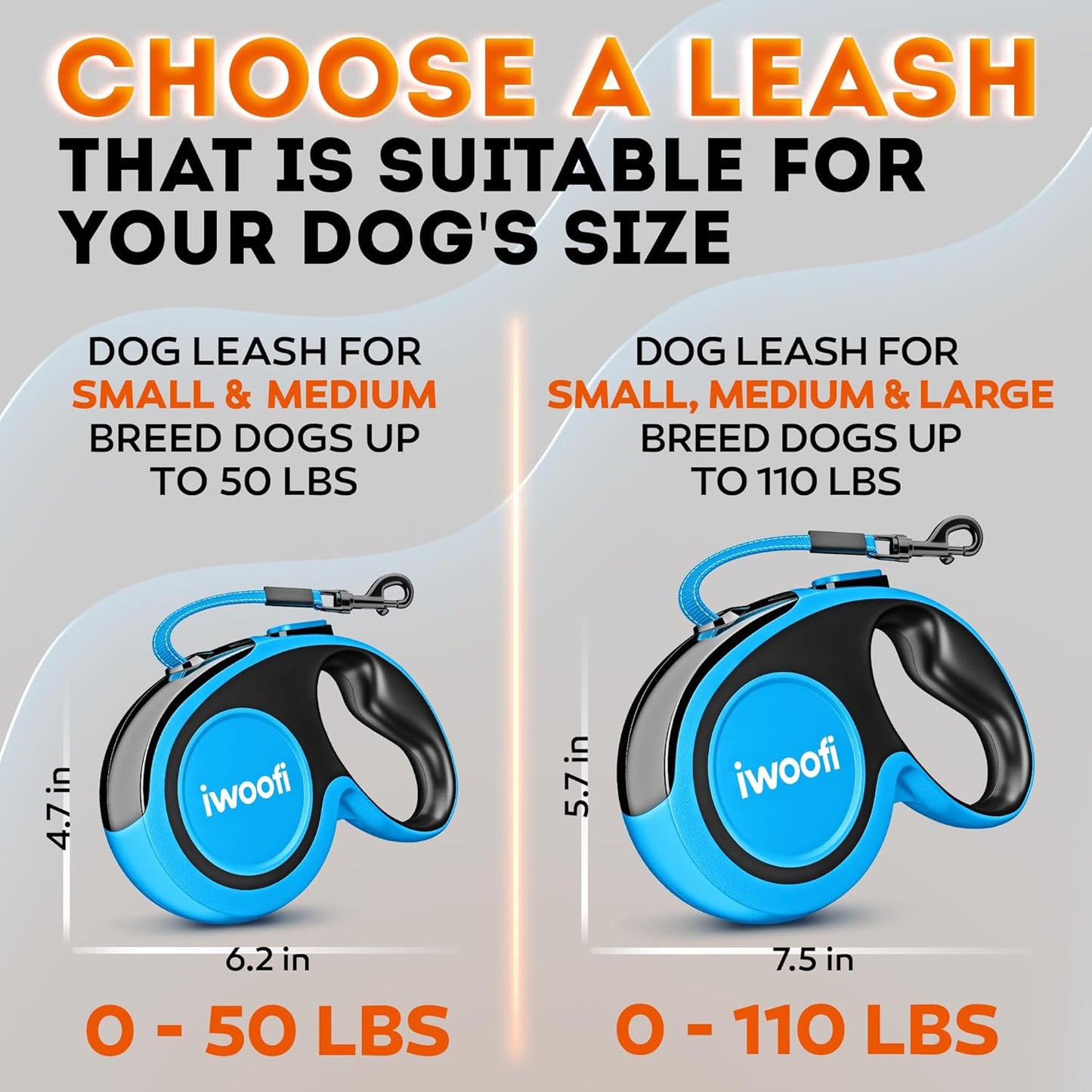 New 2025 Retractable Dog Leash 16,4 Ft'-Heavy Duty Retractable Pet Leash with Anti-Slip Soft Grip-Reflective Dog Leashes with Anti-Twist Protection for Small Medium Large Dogs up to 110 Lbs (Blue)