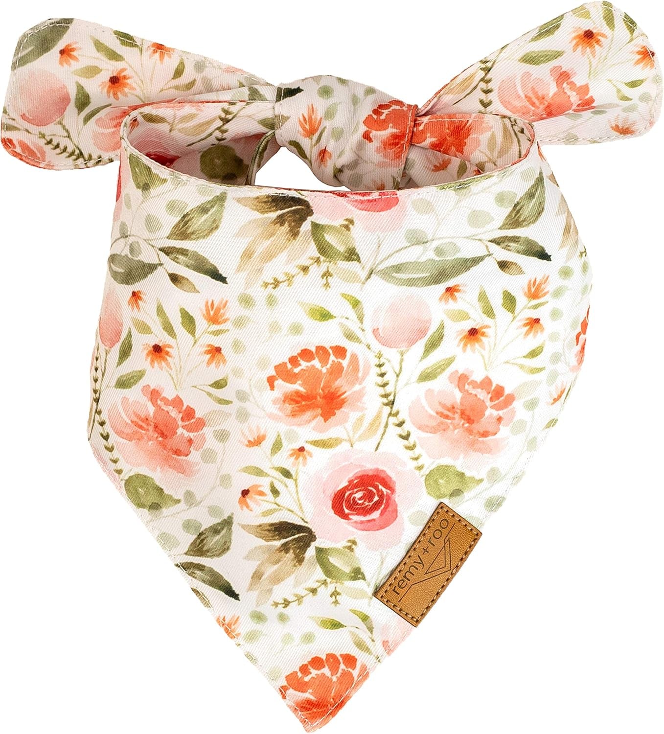 Large Spring Bandanas - 4 Pack Rubi Set | Premium Durable Adjustable Polyester Fabric | Patented Shape Girl Dog Bandana, Floral Dog Bandana