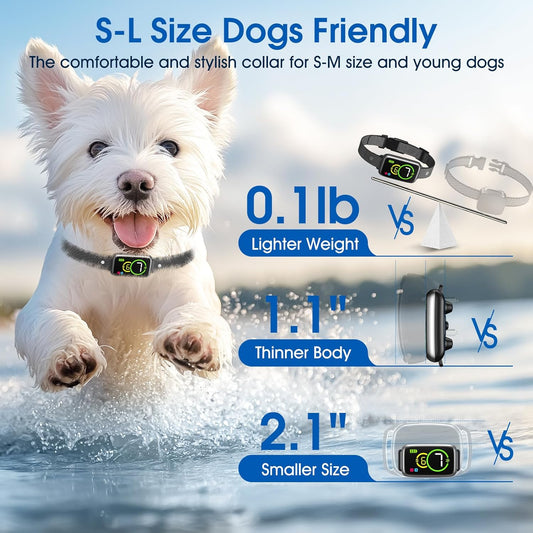 Bark Collar, Smart Dog Bark Collar, Automatic Bark Collar for Small Dogs 5-15Lbs, Medium, Large Dogs, Humane Stop Anti-Barking with Beep, Vibration & 7 Adjustable Sensitivity, IP67 Black