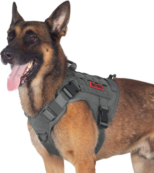 Tactical Dog Harness Vest - Adjustable No-Pull Service Dog Vest with Hook & Loop Panels for Walking, Hiking, and Training (Ranger Green, XS)
