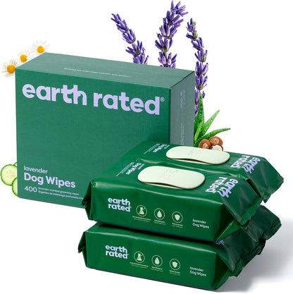 Dog Grooming Wipes, Hypoallergenic, Cleaning and Hydrating, for Paws, Body and Butt, Lavender Scented, 100 Count