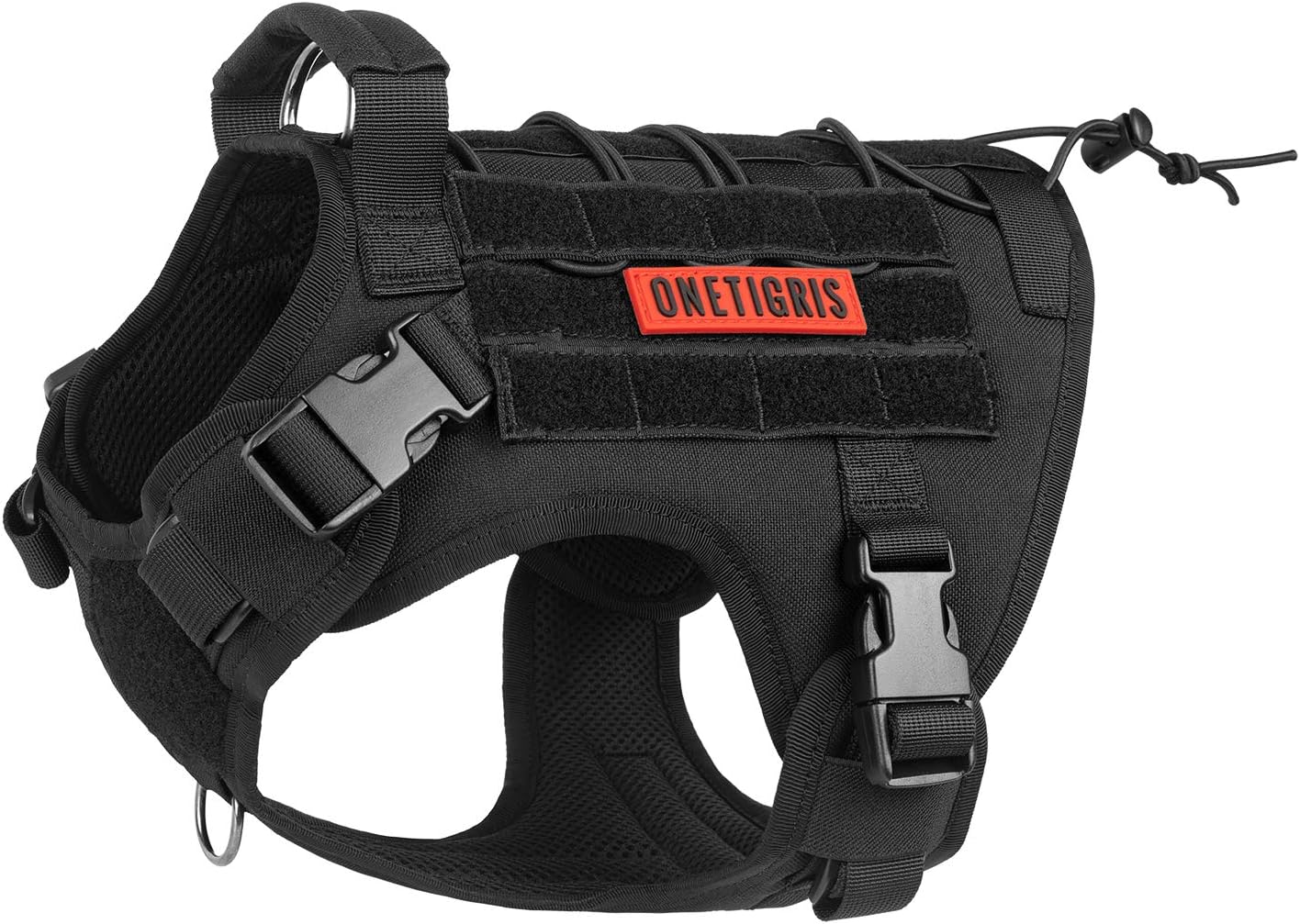 Tactical Dog Harness Vest - Adjustable No-Pull Service Dog Vest with Hook & Loop Panels for Walking, Hiking, and Training (Ranger Green, XS)