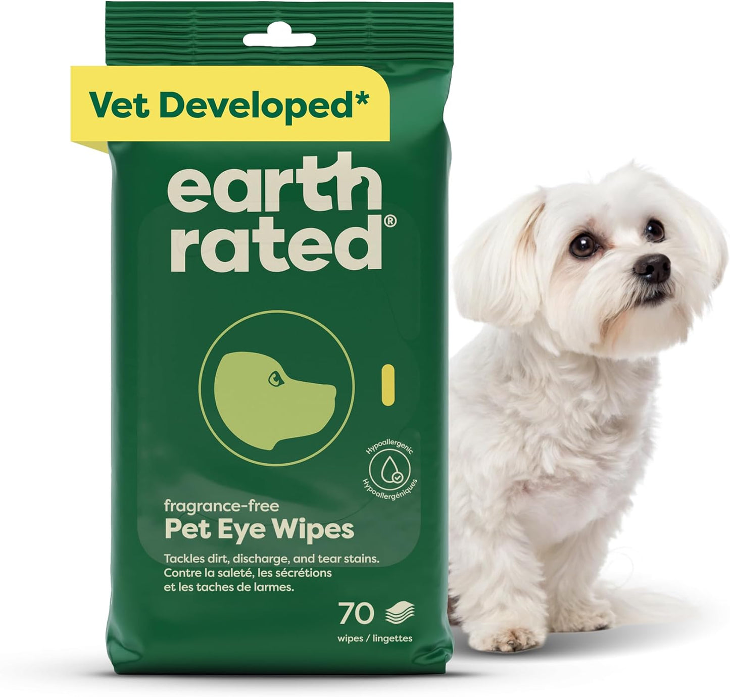 Dog Grooming Wipes, Hypoallergenic, Cleaning and Hydrating, for Paws, Body and Butt, Lavender Scented, 100 Count