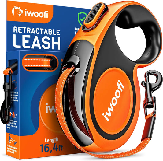 New 2025 Retractable Dog Leash 16,4 Ft'-Heavy Duty Retractable Pet Leash with Anti-Slip Soft Grip-Reflective Dog Leashes with Anti-Twist Protection for Small Medium Large Dogs up to 110 Lbs (Blue)