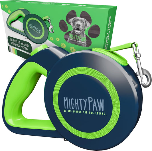 Retractable Dog Leash 2.0 - Auto-Locking Button for the Control When You Need - Stainless Steel Coil for Smooth Retraction - Super Reflective Ring for Nighttime Visibility - No More Tangle