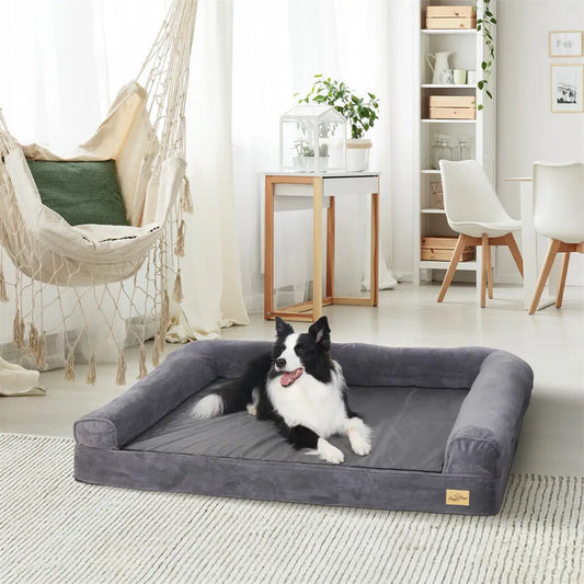 PetzyStore™ Orthopedic Dog Sofa Bed – Waterproof, Bolstered Foam Mattress for Large Dogs - PetzyStore